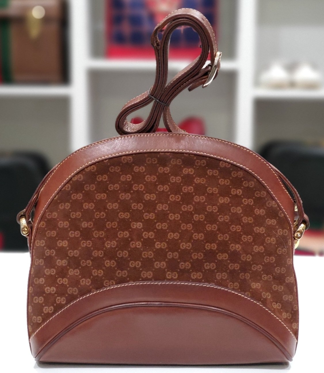 VINTAGE GUCCI FINDS — Vtg. Gucci Brown Leather/Suede Mini