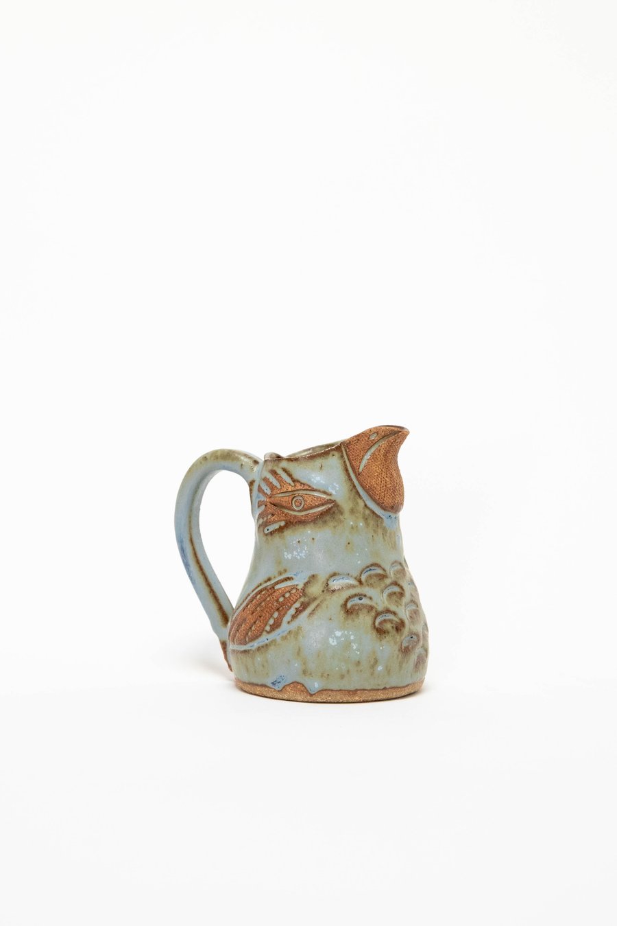 Image of Baby Blue Speckled Baby Bird Handle Creamer