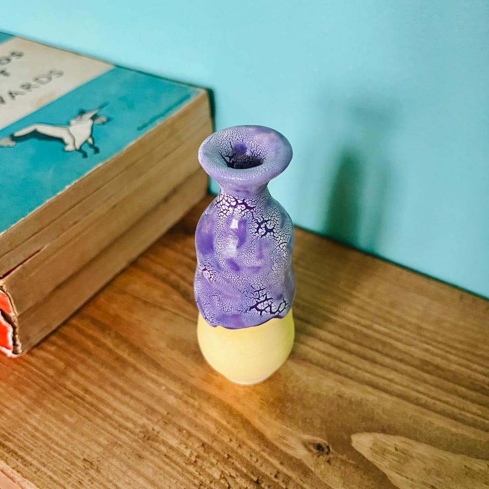 Image of Yellow /purple mini vase 
