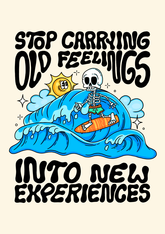 Surfing Skeleton - PRINT