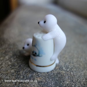 Two Wee Baby Seals on Thimble