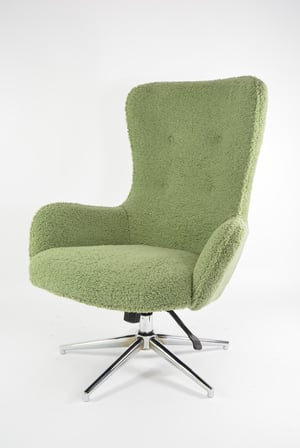 Image of Ensemble fauteuil et repose pied LAMB vert