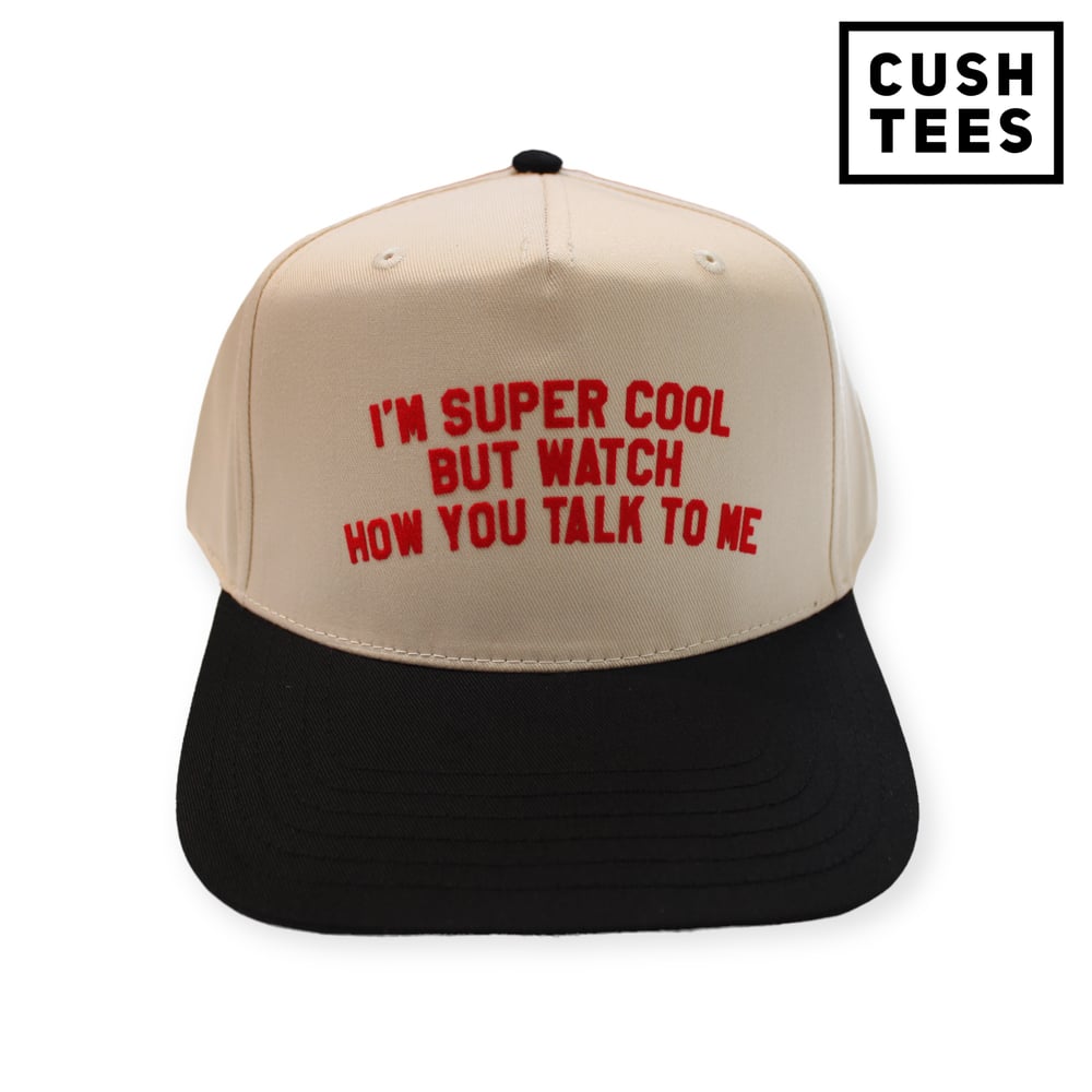 I'm super cool but watch how you talk to me (Snapback).