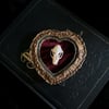 Bat Skull - Vintage Heart Frame - Red Velvet