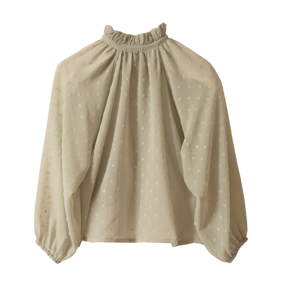 Image of ruffled blouse JUNYA green