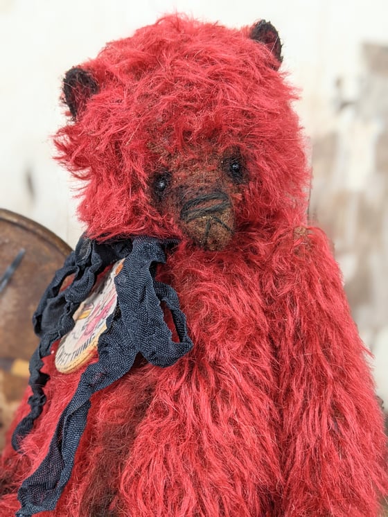 Image of OH Fudge You Sweet Thing! - 9" Vintage RED Mohair Teddy Bear w/  by Whendi's Bears