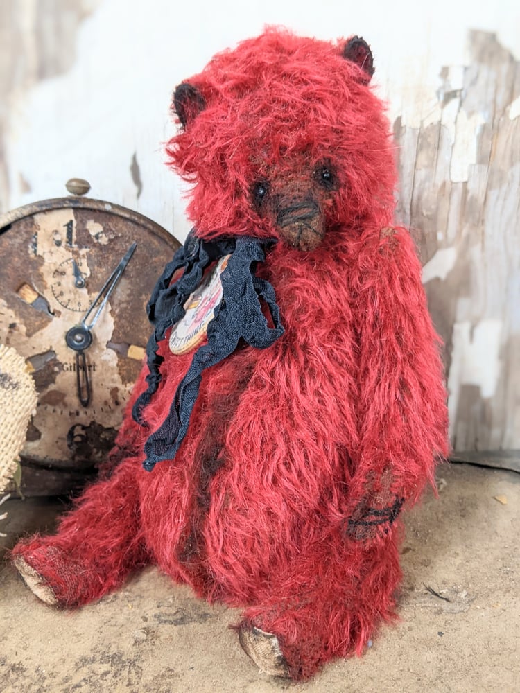 Image of OH Fudge You Sweet Thing! - 9" Vintage RED Mohair Teddy Bear w/  by Whendi's Bears