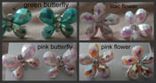 Image of Coloured Butterfly/Flower stud earrings