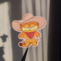 Image of Garfield Cowboy Waterproof Vinyl Sticker