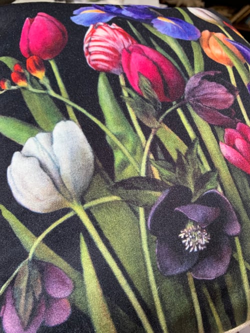 Image of Velvet Floral Cushion