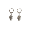 silver strawberry huggie hoop earrings