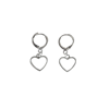 silver heart huggie hoop earrings