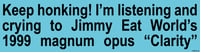 Jimmy Eat World "Clarity" bumper sticker