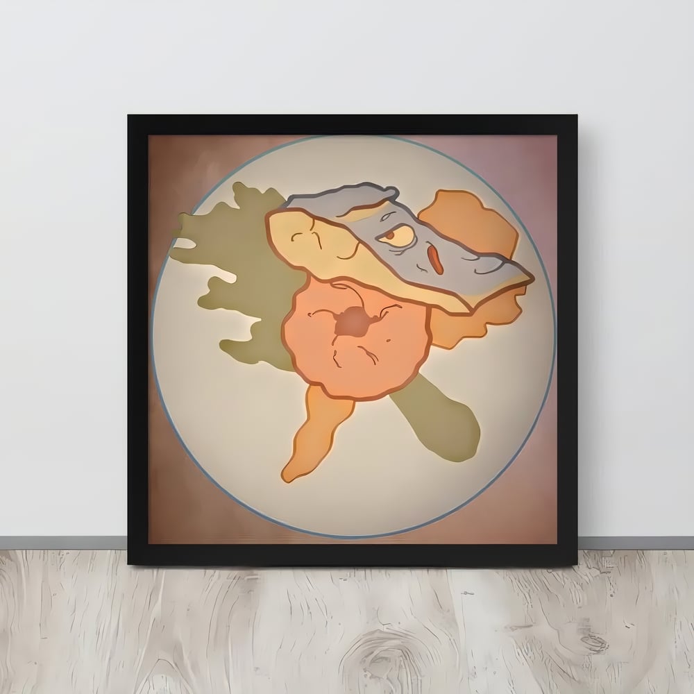 Salmon & Dumplings - Food Art - Framed poster