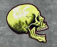 Green profile skull sticker