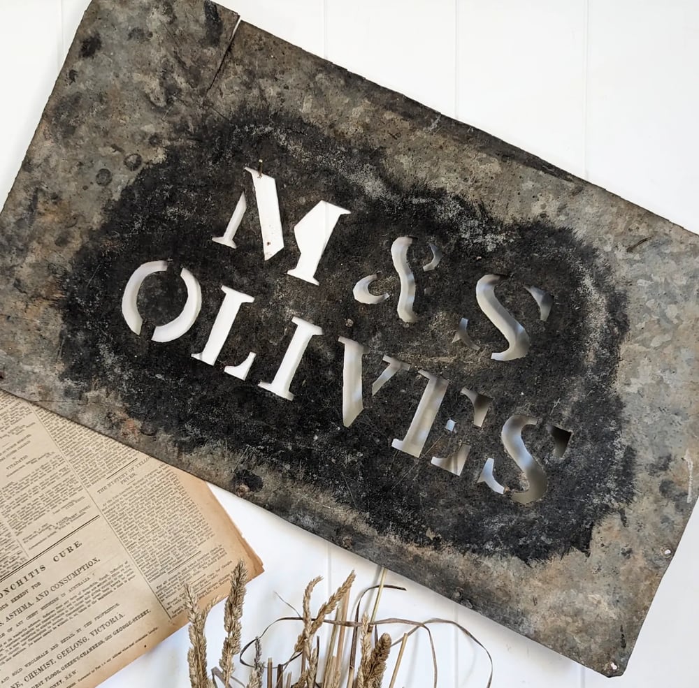 Image of M & S Olives farm stencil 