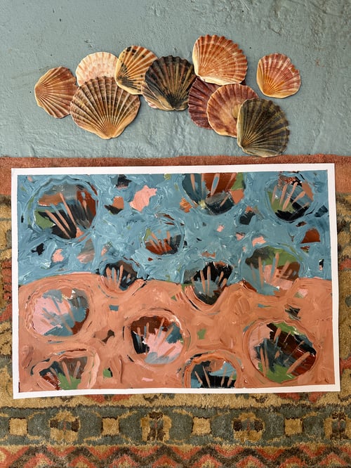 Image of Clifton Beach Shells and rocks - Art on paper 