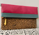 Image 1 of  Calla Leather Fold-over Clutch