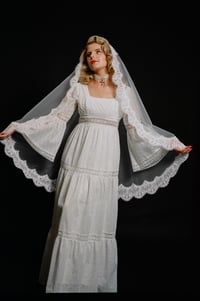 Image 1 of 1970s Eyelet Bell Sleeve