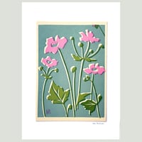 Image 4 of Pink Anenomes on Blue