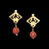 AZTECAH Earring Petite with Facet Corail.