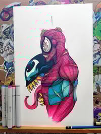 ORIGINAL ART SPIDEY VENOM SIGNED
