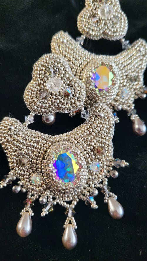 Image of Boucles d'oreilles brodées DIAMONDS