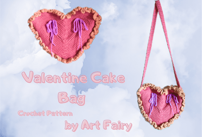Image of Valentine Cake Bag Crochet Pattern