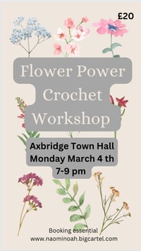 Image 1 of Axbridge crochet flowers workshop Monday March 4 th 7-9 pm