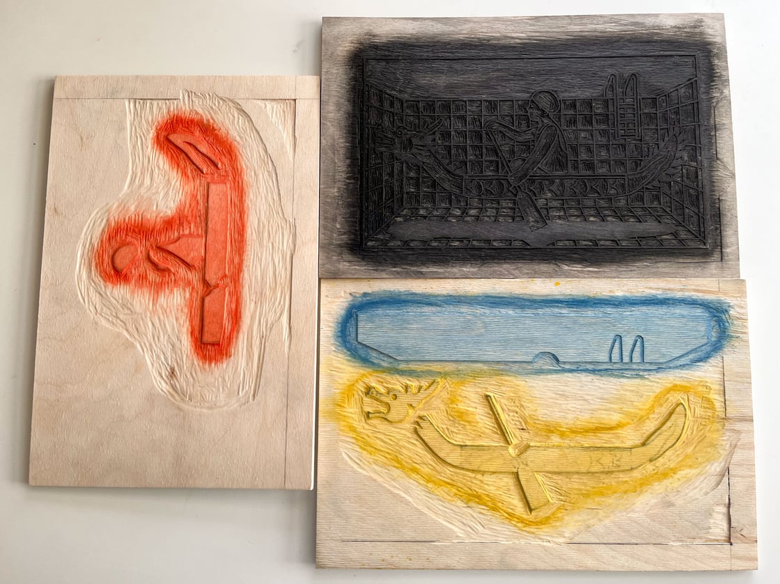 Image of Dragon Boat woodblock print