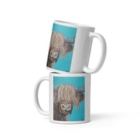 Image 2 of Highland Cow White glossy mug