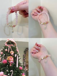 Image 4 of rose quartz bracelet 流水桃花粉晶手链