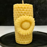 Image 2 of Sunflower Beeswax Candle