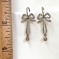 Image 2 of  ANTIQUE DIAMOND BOW EARRINGS