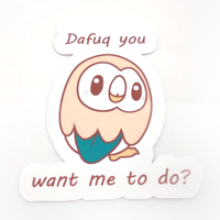 Image of Aghast Rowlet Vinyl Sticker