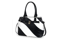Image 1 of Black White Croc Kelly Tote Bag