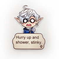 Image of FFXIV Shower, Stinky Vinyl Sticker