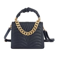 Image 1 of Navy Quilted Square Satchel