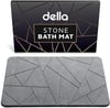 Della Premium Stone Bath Mat - Super Absorbent Diatomaceous Earth Shower Mat - Quick Drying Bathston