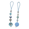 blue smiley face phone charms