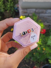Square Evil Eye Ring 