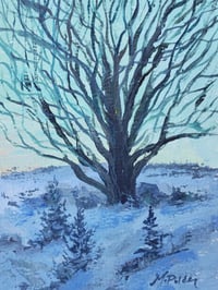 Image 1 of So Many Branches, Winter Twilight -Original Acrylic Painting 