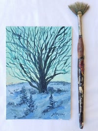 Image 2 of So Many Branches, Winter Twilight -Original Acrylic Painting 