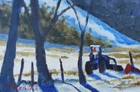 Image 2 of Park's Tractor, Early Morning -Original Acrylic Painting 