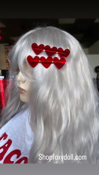 Image 1 of Heart double hair clips 