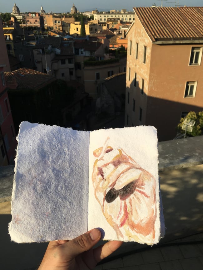 Smoking Hand - Water Colour