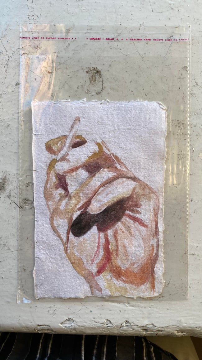 Smoking Hand - Water Colour