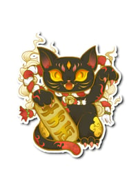 Image 2 of Maneki-neko Black 招き猫ブラック- Sticker // ** FREE SHIPPING **