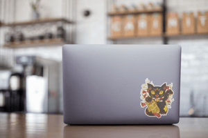 Image of Maneki-neko Black 招き猫ブラック- Sticker // ** FREE SHIPPING **