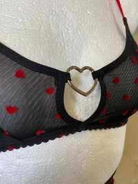 Image 5 of Black Mesh Hearts Bra